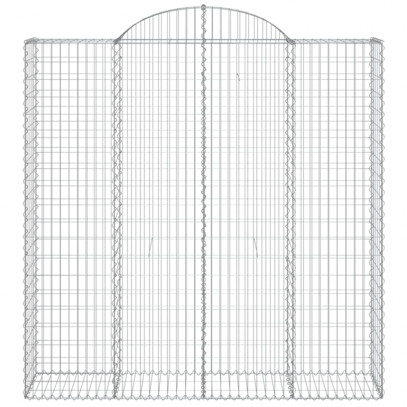 Gabionen mit Hochbogen 8 Stk. 200x50x200/220cm Verzinktes Eisen