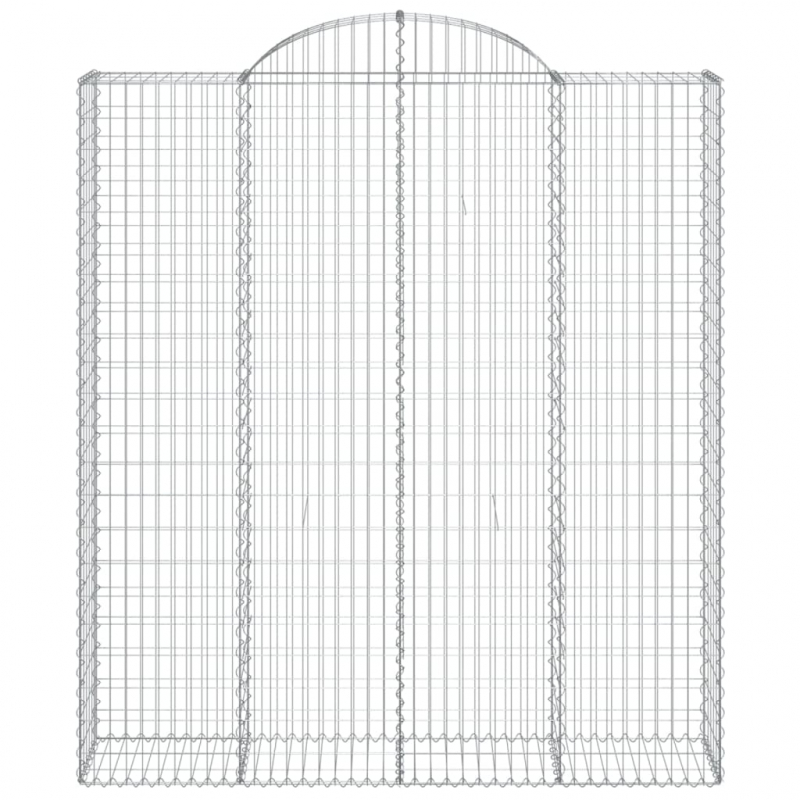 Gabionen mit Hochbogen 2 Stk. 200x50x220/240cm Verzinktes Eisen