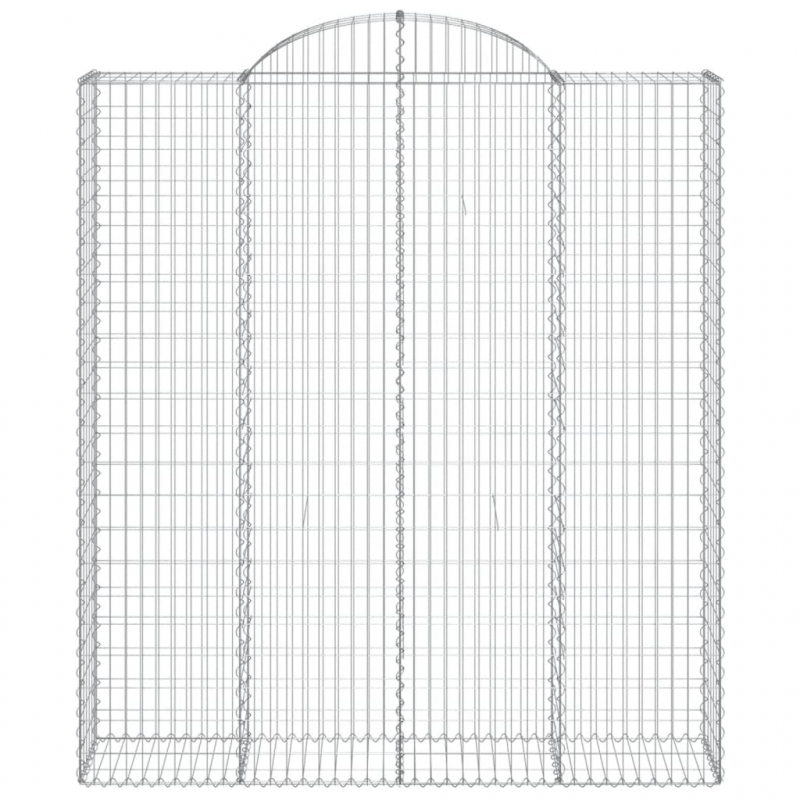 Gabionen mit Hochbogen 3 Stk. 200x50x220/240cm Verzinktes Eisen