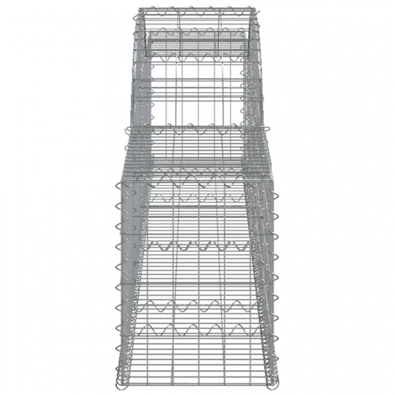 Gabionen mit Hochbogen 3 Stk. 300x30x40/60 cm Verzinktes Eisen