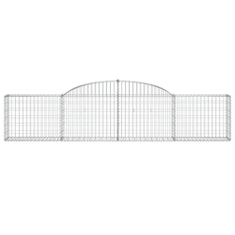 Gabionen mit Hochbogen 25 Stk. 300x30x60/80 cm Verzinktes Eisen