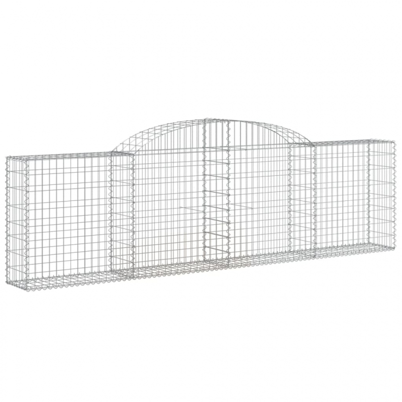 Gabionen mit Hochbogen 30 Stk. 300x30x80/100cm Verzinktes Eisen
