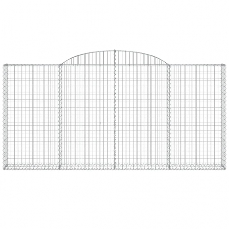 Gabionen mit Hochbogen 13 Stk 300x30x140/160cm Verzinktes Eisen