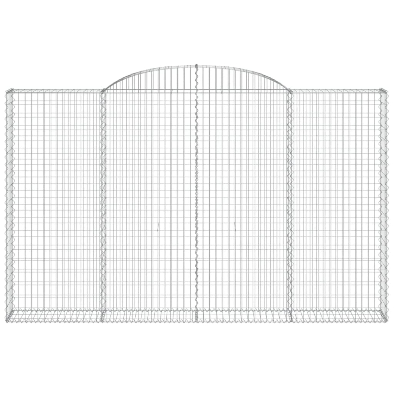 Gabionen mit Hochbogen 2 Stk. 300x30x180/200cm Verzinktes Eisen