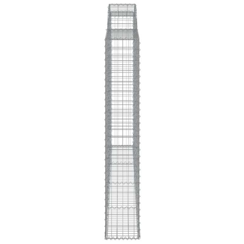 Gabionen mit Hochbogen 2 Stk. 300x30x180/200cm Verzinktes Eisen