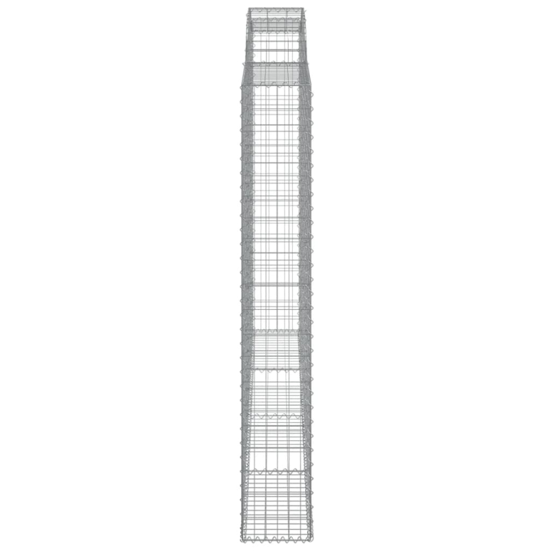 Gabionen mit Hochbogen 2 Stk. 300x30x200/220cm Verzinktes Eisen