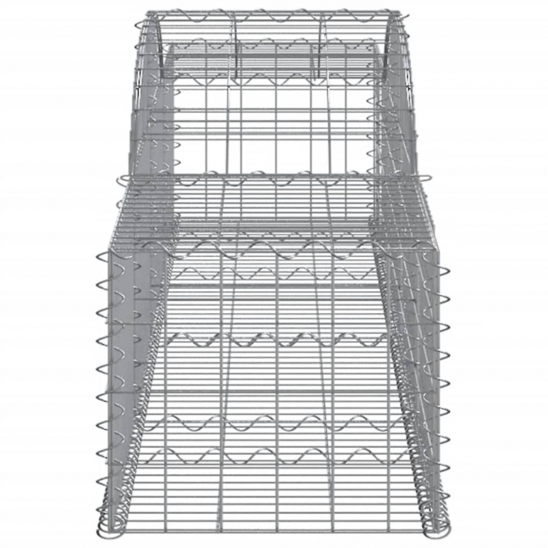 Gabionen mit Hochbogen 4 Stk. 300x50x40/60 cm Verzinktes Eisen