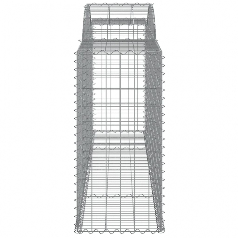 Gabionen mit Hochbogen 17 Stk 300x50x100/120cm Verzinktes Eisen