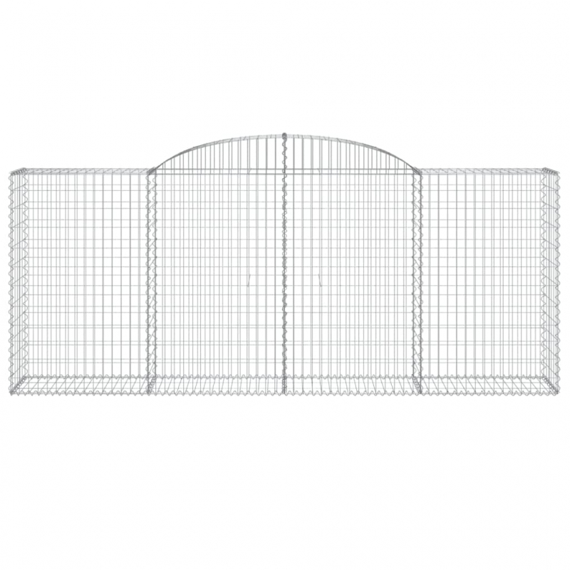 Gabionen mit Hochbogen 13 Stk 300x50x120/140cm Verzinktes Eisen