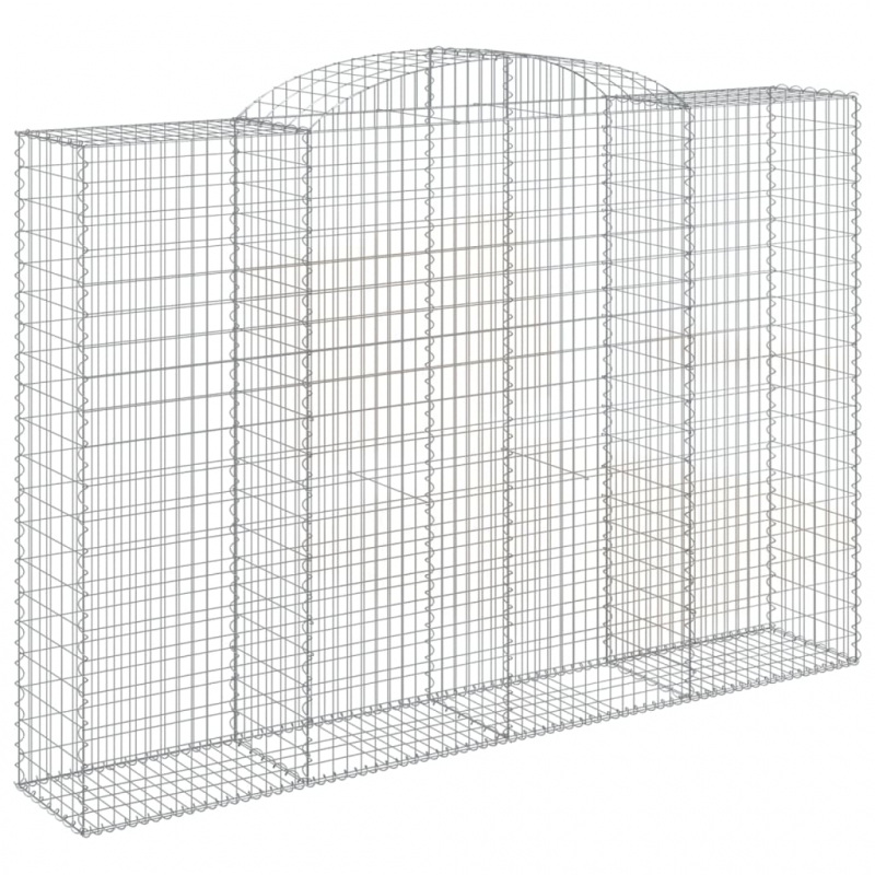 Gabionen mit Hochbogen 3 Stk. 300x50x200/220cm Verzinktes Eisen