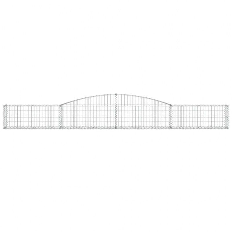 Gabionen mit Hochbogen 2 Stk. 400x30x40/60 cm Verzinktes Eisen