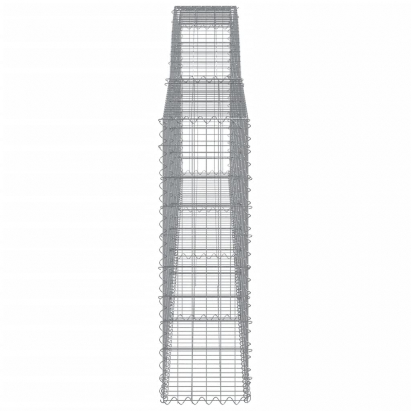 Gabionen mit Hochbogen 15Stk. 400x30x100/120cm Verzinktes Eisen