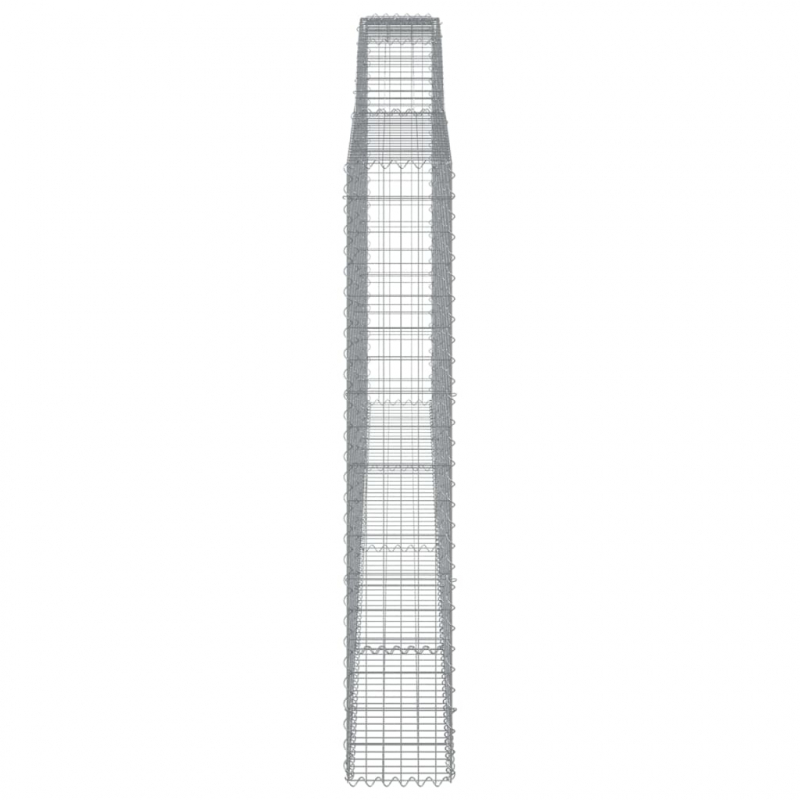 Gabionen mit Hochbogen 3 Stk. 400x30x180/200cm Verzinktes Eisen