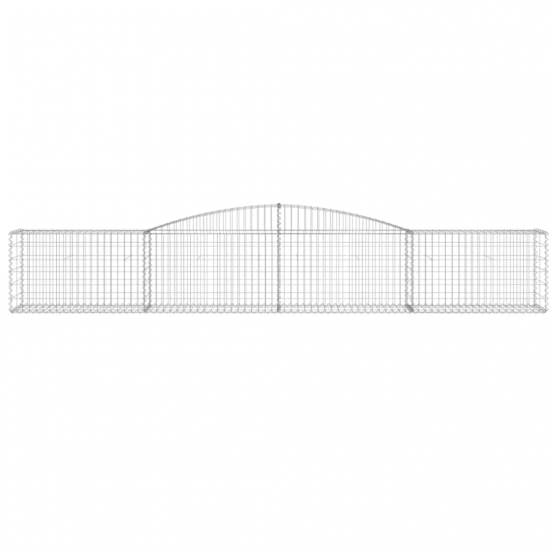 Gabionen mit Hochbogen 2 Stk. 400x50x60/80 cm Verzinktes Eisen