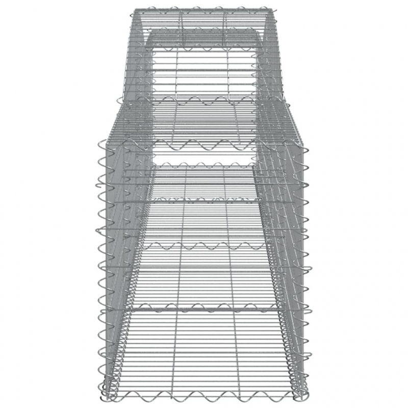 Gabionen mit Hochbogen 8 Stk. 400x50x60/80cm Verzinktes Eisen