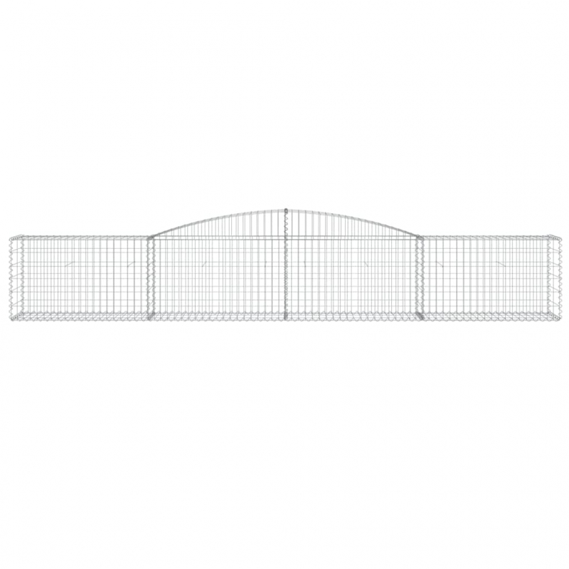 Gabionen mit Hochbogen 15 Stk. 400x50x60/80cm Verzinktes Eisen