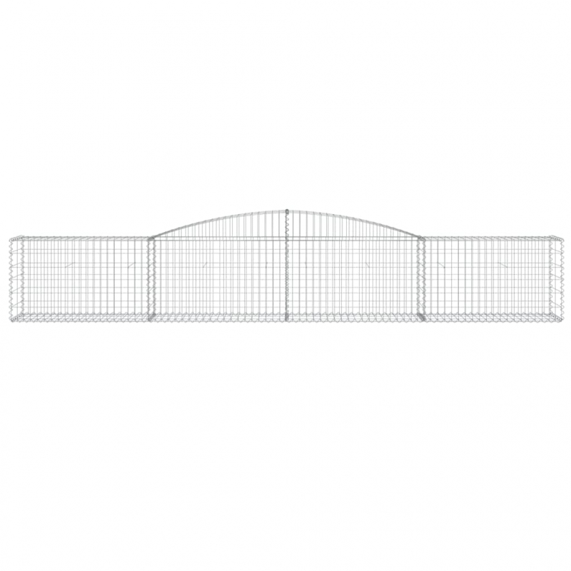 Gabionen mit Hochbogen 25 Stk. 400x50x60/80cm Verzinktes Eisen