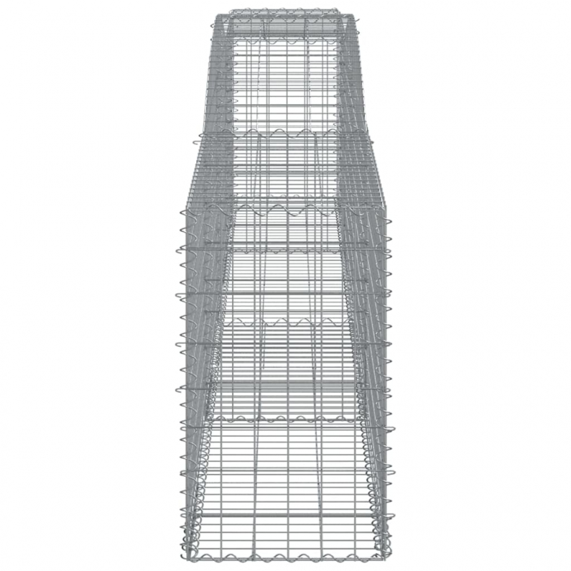 Gabionen mit Hochbogen 2 Stk. 400x50x80/100cm Verzinktes Eisen