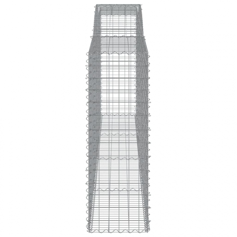 Gabionen mit Hochbogen 5 Stk. 400x50x140/160cm Verzinktes Eisen