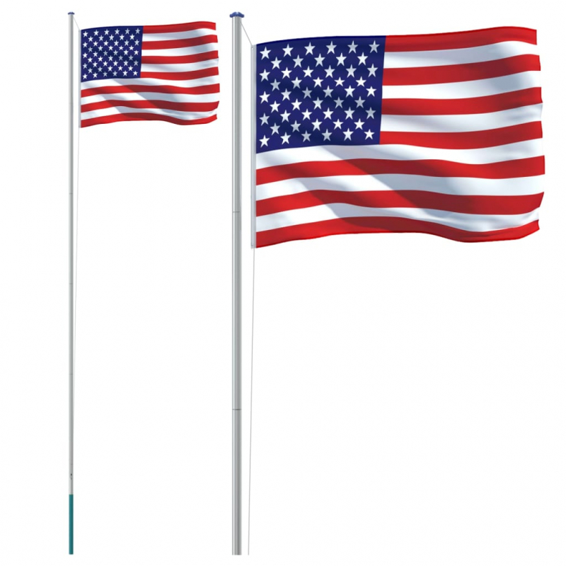 Flagge der Vereinigten Staaten mit Mast 6,23 m Aluminium