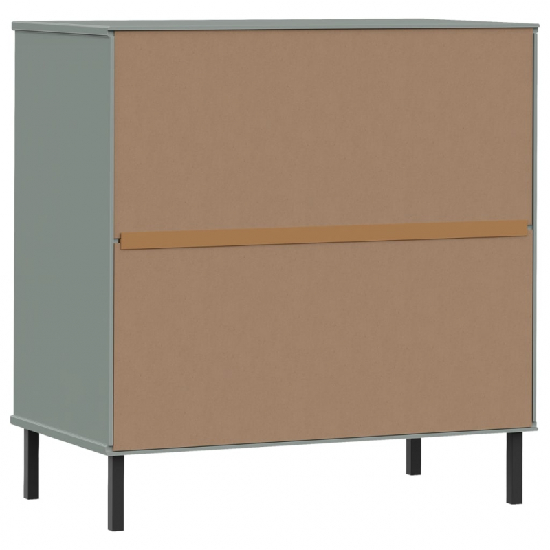 Sideboard OSLO mit 3 Schubladen Grau 77x40x79,5 cm Massivholz