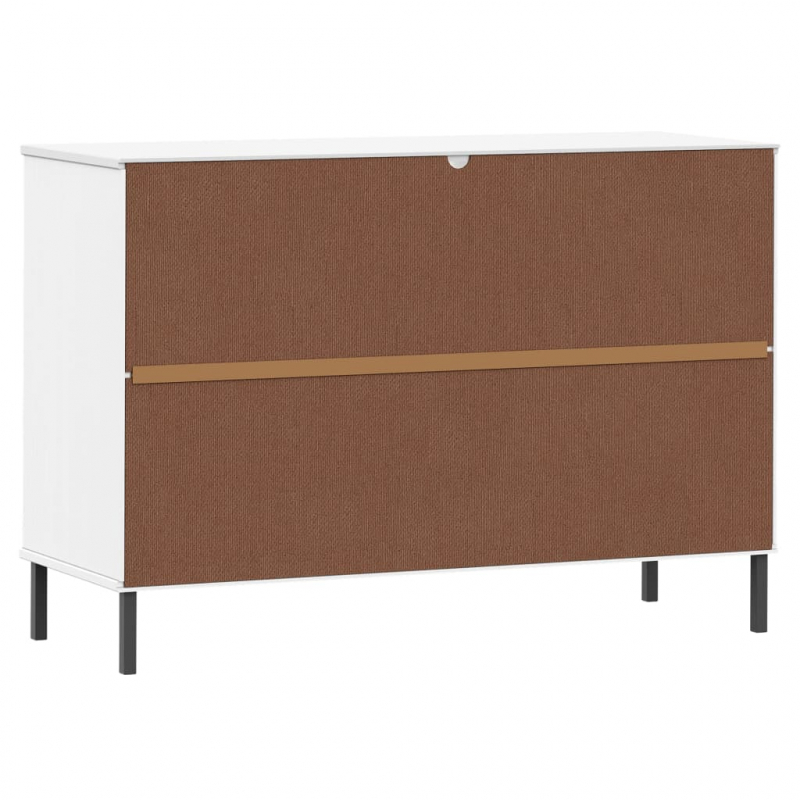 Sideboard OSLO mit Metallbeinen Weiß 113x40x77 cm Massivholz
