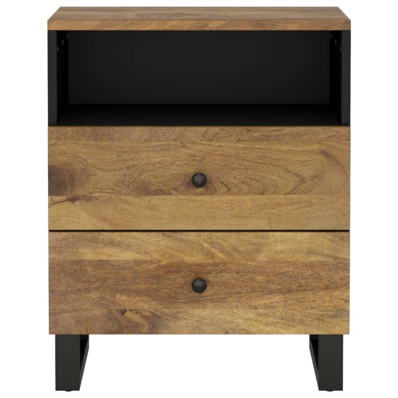 Nachttisch 50x33x62 cm Massivholz Mango & Holzwerkstoff