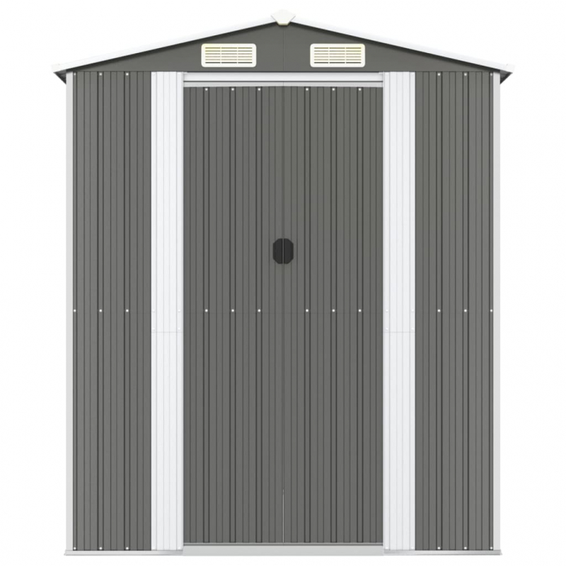 Geräteschuppen Hellgrau 192x523x223 cm Verzinkter Stahl