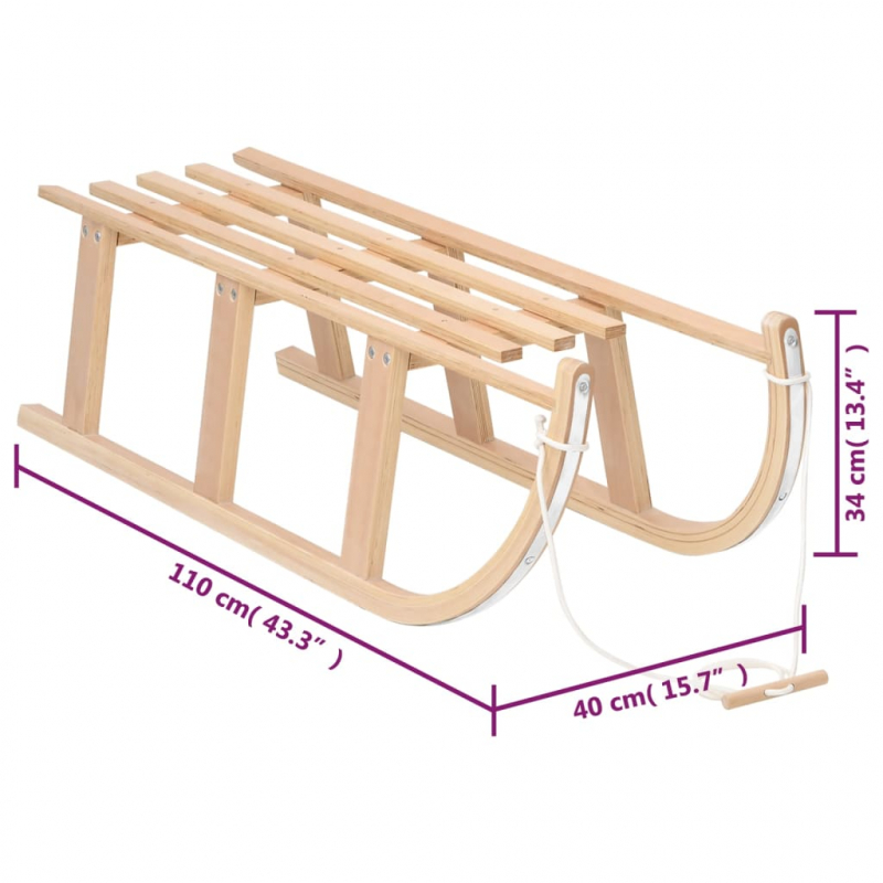 Schlitten 110x40x34 cm Sperrholz