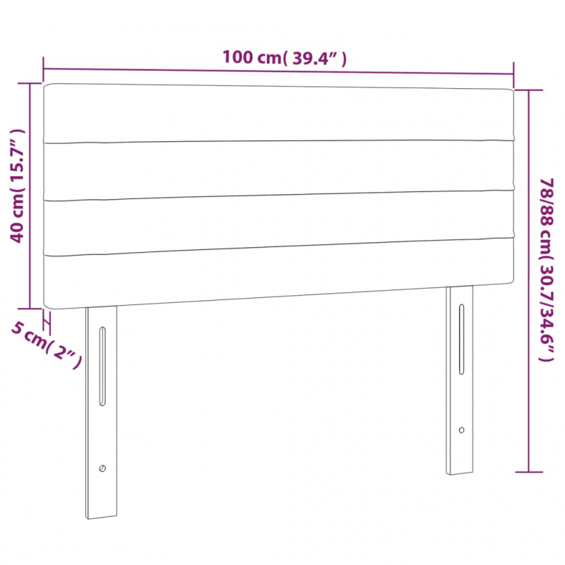 Kopfteil Dunkelgrau 100x5x78/88 cm Stoff