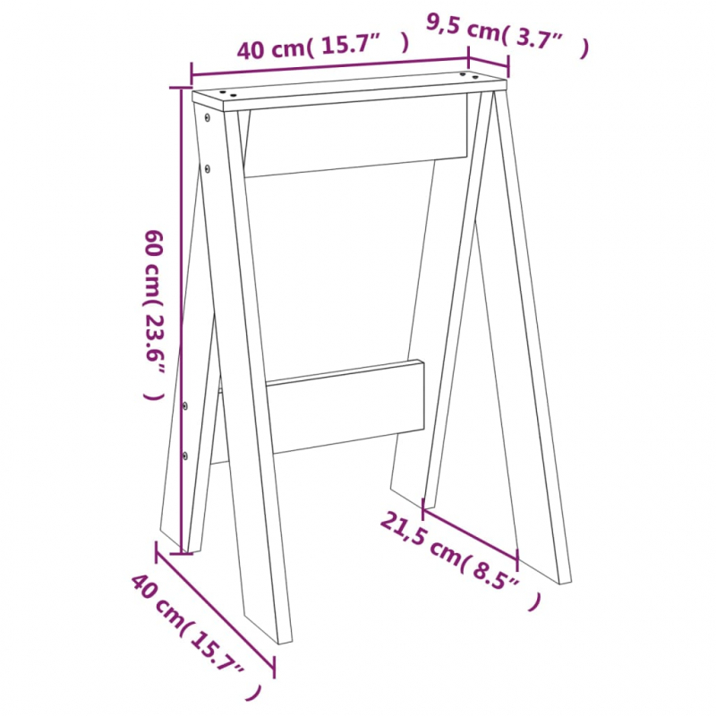 Hocker 2 Stk. Grau 40x40x60 cm Massivholz Kiefer