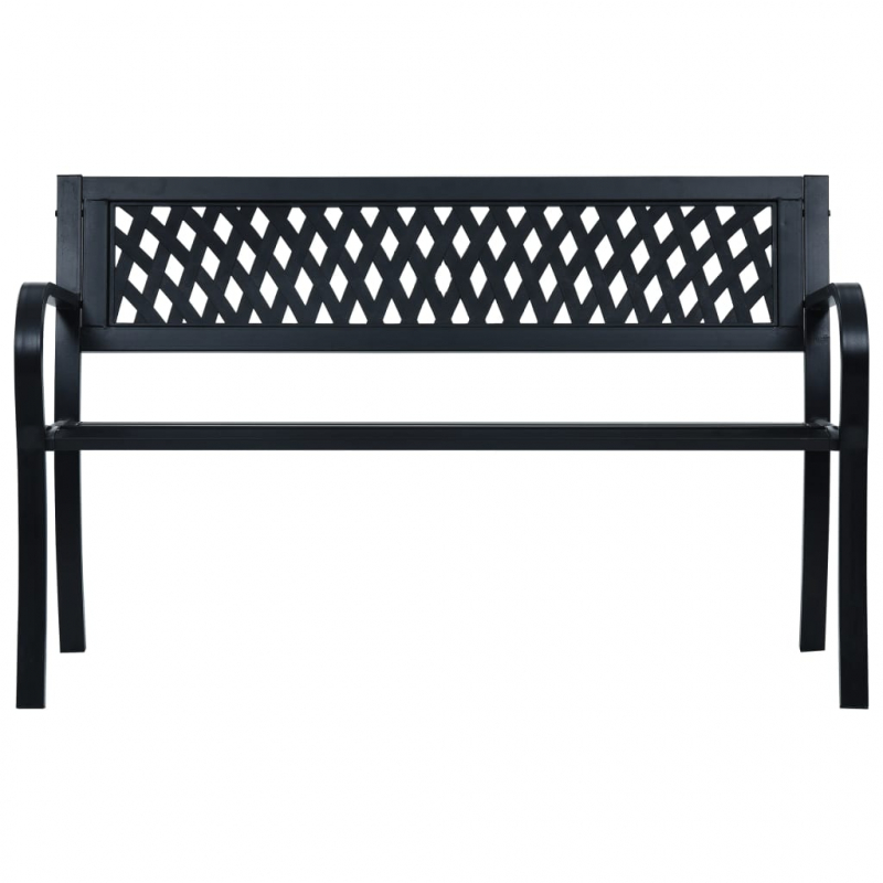 Gartenbank Schwarz 120 cm Stahl
