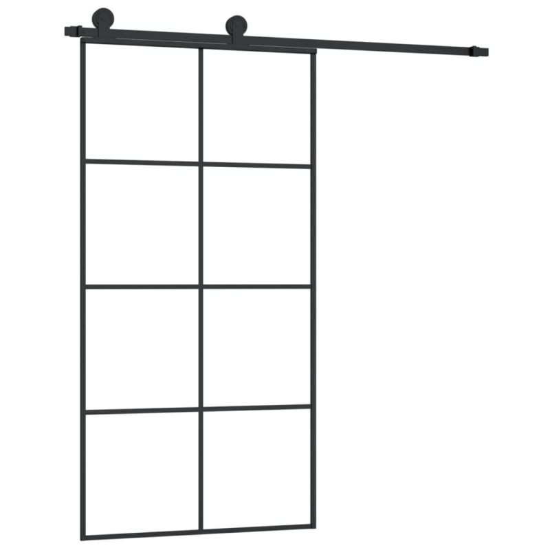 Schiebetür mit Beschlag 102,5x205 cm ESG-Glas & Aluminium