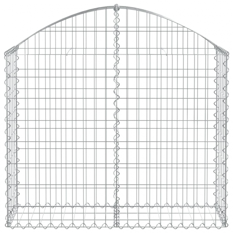 Gabione mit Hochbogen 100x30x80/100 cm Verzinktes Eisen