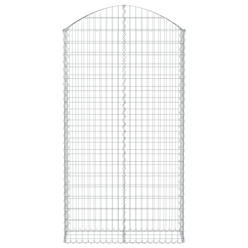 Gabione mit Hochbogen 100x30x180/200 cm Verzinktes Eisen