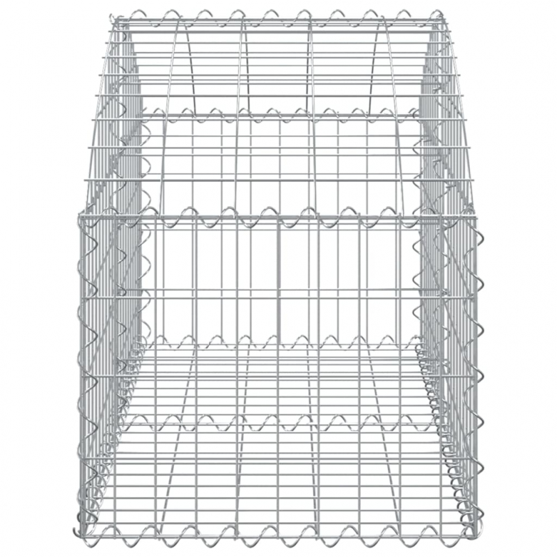 Gabione mit Hochbogen 100x50x40/60 cm Verzinktes Eisen