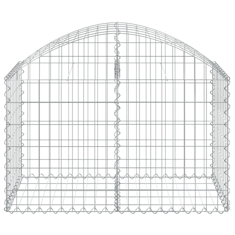 Gabione mit Hochbogen 100x50x60/80 cm Verzinktes Eisen