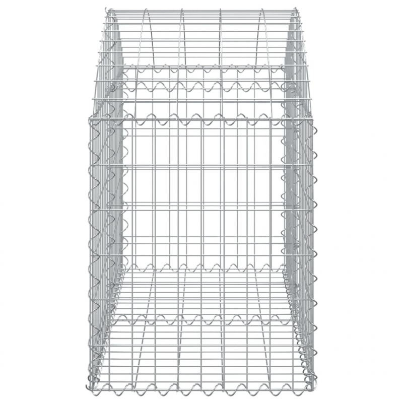 Gabione mit Hochbogen 100x50x60/80 cm Verzinktes Eisen