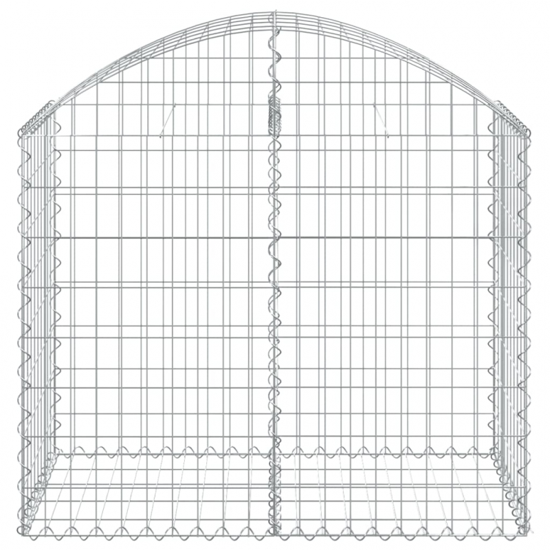 Gabione mit Hochbogen 100x50x80/100 cm Verzinktes Eisen