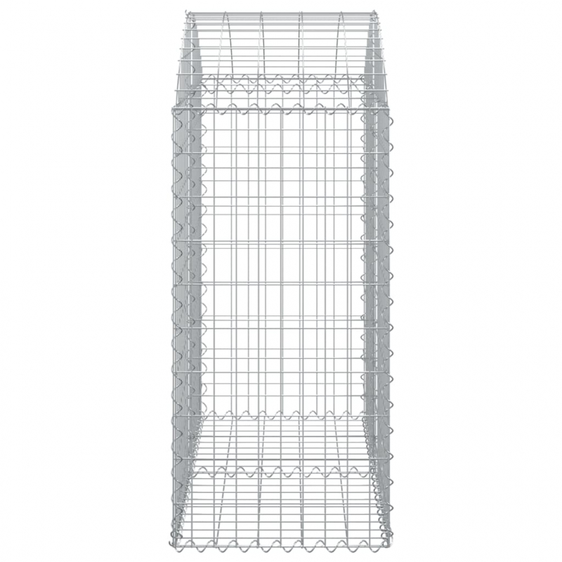 Gabione mit Hochbogen 100x50x100/120 cm Verzinktes Eisen