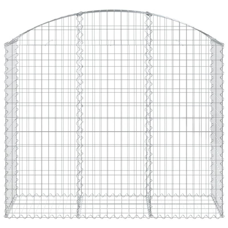 Gabione mit Hochbogen 150x50x120/140 cm Verzinktes Eisen