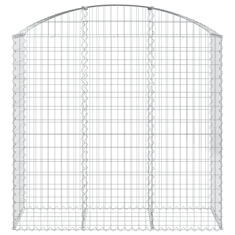 Gabione mit Hochbogen 150x50x140/160 cm Verzinktes Eisen