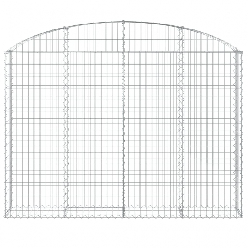 Gabione mit Hochbogen 200x30x140/160 cm Verzinktes Eisen