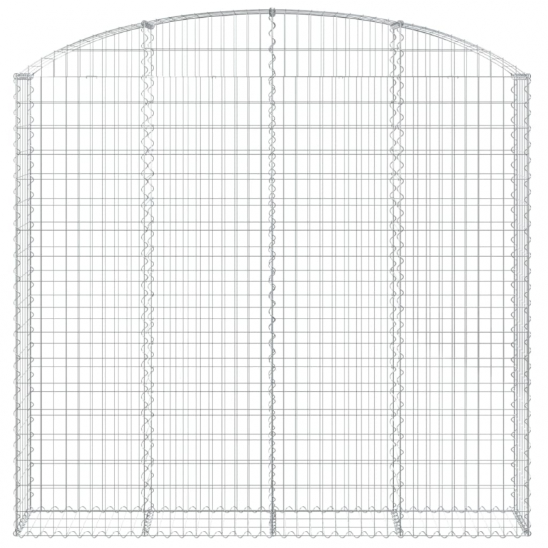 Gabione mit Hochbogen 200x30x180/200 cm Verzinktes Eisen