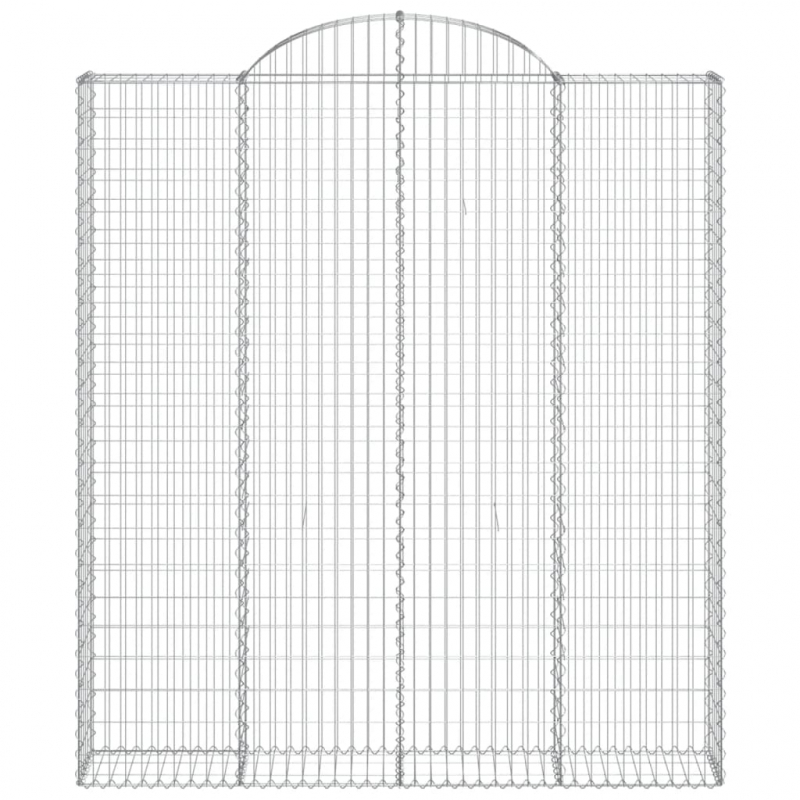 Gabione mit Hochbogen 200x30x220/240 cm Verzinktes Eisen