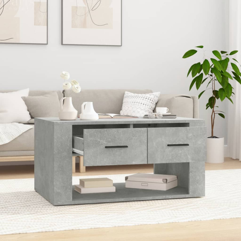 Couchtisch Betongrau 80x50x40 cm Holzwerkstoff
