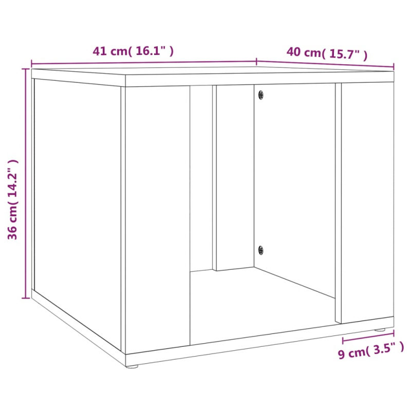 Nachttisch Grau Sonoma 41x40x36 cm Holzwerkstoff