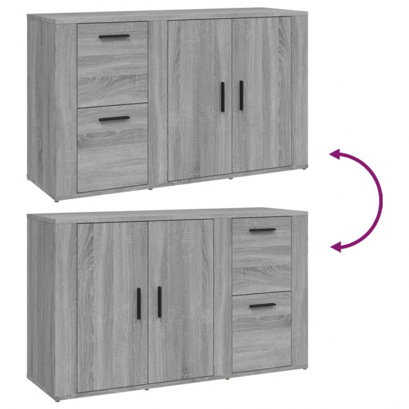 Sideboard Grau Sonoma 100x33x59,5 cm Holzwerkstoff