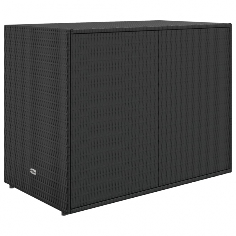 Gartenschrank Schwarz 100x55,5x80 cm Poly Rattan