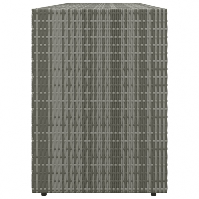 Gartenschrank Grau 198x55,5x80 cm Poly Rattan